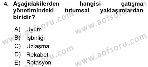 Sosyal Psikoloji 2 Dersi 2015 - 2016 Yılı (Vize) Ara Sınav Soruları 4. Soru