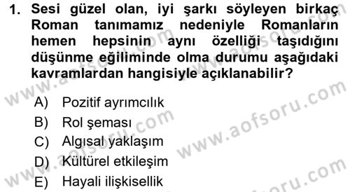 Sosyal Psikoloji 2 Dersi 2015 - 2016 Yılı (Final) Dönem Sonu Sınav Soruları 1. Soru