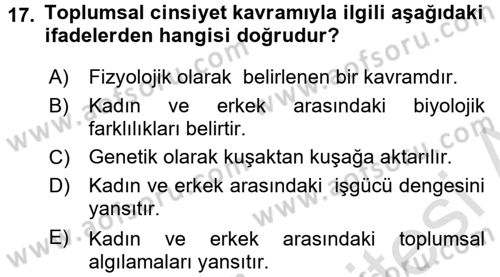 Sosyal Psikoloji 2 Dersi 2015 - 2016 Yılı (Final) Dönem Sonu Sınav Soruları 17. Soru