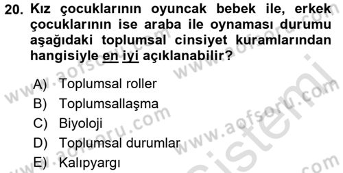 Sosyal Psikoloji 2 Dersi 2015 - 2016 Yılı (Final) Dönem Sonu Sınav Soruları 20. Soru