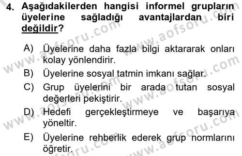 Sosyal Psikoloji 2 Dersi 2015 - 2016 Yılı (Final) Dönem Sonu Sınav Soruları 4. Soru