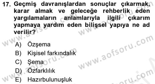 Sosyal Psikoloji 2 Dersi 2015 - 2016 Yılı Tek Ders Sınav Soruları 17. Soru
