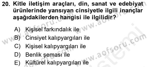 Sosyal Psikoloji 2 Dersi 2015 - 2016 Yılı Tek Ders Sınav Soruları 20. Soru