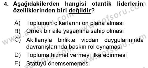 Sosyal Psikoloji 2 Dersi 2015 - 2016 Yılı Tek Ders Sınav Soruları 4. Soru
