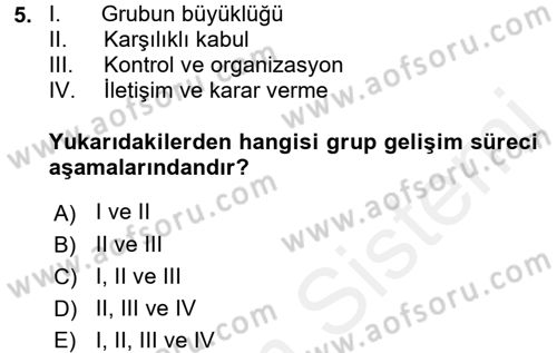 Sosyal Psikoloji 2 Dersi 2015 - 2016 Yılı Tek Ders Sınav Soruları 5. Soru