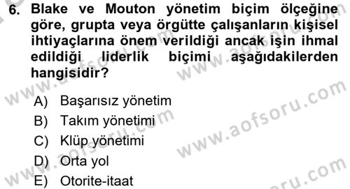 Sosyal Psikoloji 2 Dersi 2016 - 2017 Yılı (Vize) Ara Sınav Soruları 6. Soru