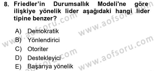 Sosyal Psikoloji 2 Dersi 2016 - 2017 Yılı (Vize) Ara Sınav Soruları 8. Soru