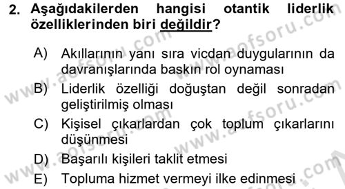 Sosyal Psikoloji 2 Dersi 2016 - 2017 Yılı (Final) Dönem Sonu Sınav Soruları 2. Soru