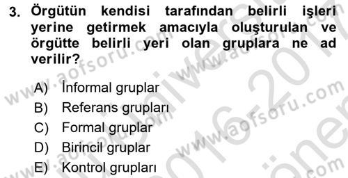 Sosyal Psikoloji 2 Dersi 2016 - 2017 Yılı (Final) Dönem Sonu Sınav Soruları 3. Soru