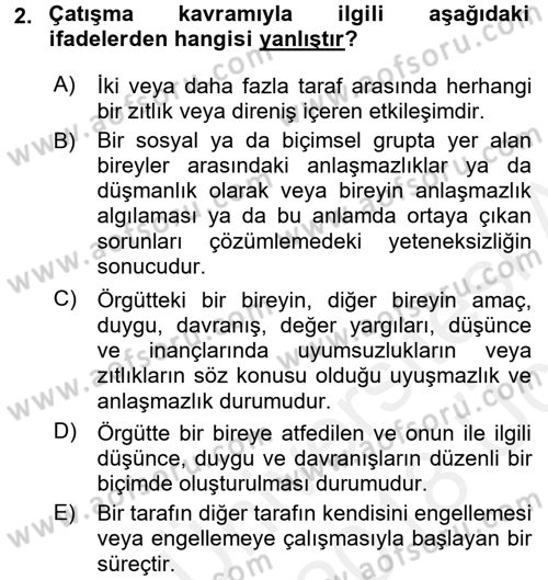Sosyal Psikoloji 2 Dersi 2017 - 2018 Yılı 3 Ders Sınav Soruları 2. Soru