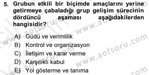 Sosyal Psikoloji 2 Dersi 2017 - 2018 Yılı 3 Ders Sınav Soruları 5. Soru
