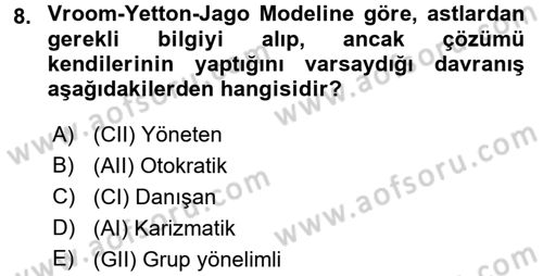 Sosyal Psikoloji 2 Dersi 2017 - 2018 Yılı (Vize) Ara Sınav Soruları 8. Soru