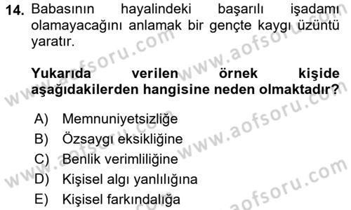Sosyal Psikoloji 2 Dersi 2017 - 2018 Yılı (Final) Dönem Sonu Sınav Soruları 14. Soru