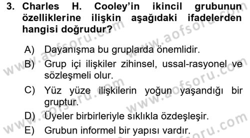 Sosyal Psikoloji 2 Dersi 2017 - 2018 Yılı (Final) Dönem Sonu Sınav Soruları 3. Soru