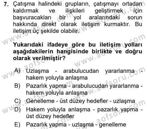 Sosyal Psikoloji 2 Dersi 2017 - 2018 Yılı (Final) Dönem Sonu Sınav Soruları 7. Soru