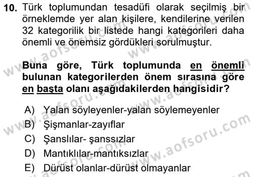 Sosyal Psikoloji 2 Dersi 2018 - 2019 Yılı 3 Ders Sınav Soruları 10. Soru