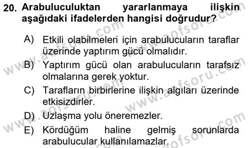 Sosyal Psikoloji 2 Dersi 2018 - 2019 Yılı (Vize) Ara Sınav Soruları 20. Soru