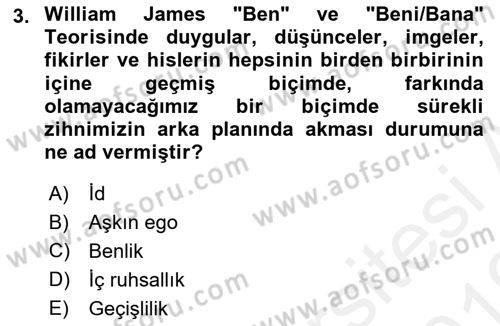 Sosyal Psikoloji 2 Dersi 2018 - 2019 Yılı (Vize) Ara Sınav Soruları 3. Soru
