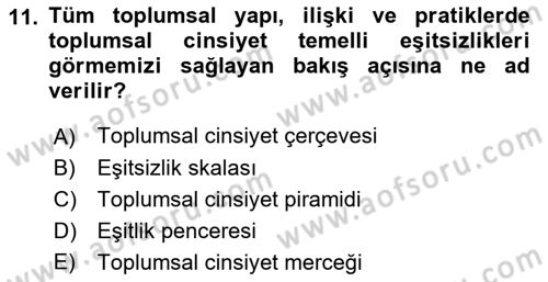 Sosyal Psikoloji 2 Dersi 2018 - 2019 Yılı (Final) Dönem Sonu Sınav Soruları 11. Soru