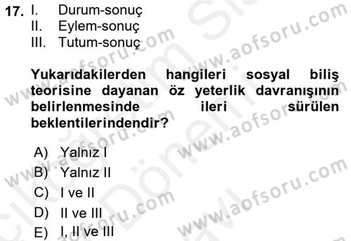 Sosyal Psikoloji 2 Dersi 2018 - 2019 Yılı (Final) Dönem Sonu Sınav Soruları 17. Soru