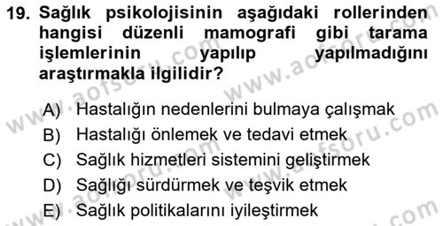 Sosyal Psikoloji 2 Dersi 2018 - 2019 Yılı (Final) Dönem Sonu Sınav Soruları 19. Soru