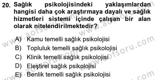 Sosyal Psikoloji 2 Dersi 2018 - 2019 Yılı (Final) Dönem Sonu Sınavı 20. Soru