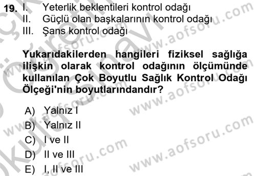 Sosyal Psikoloji 2 Dersi 2018 - 2019 Yılı Yaz Okulu Sınav Soruları 19. Soru