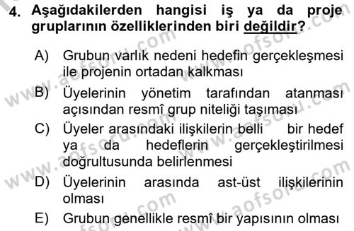 Sosyal Psikoloji 2 Dersi 2018 - 2019 Yılı Yaz Okulu Sınav Soruları 4. Soru