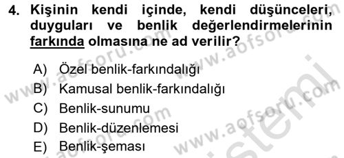 Sosyal Psikoloji 2 Dersi 2021 - 2022 Yılı (Vize) Ara Sınav Soruları 4. Soru