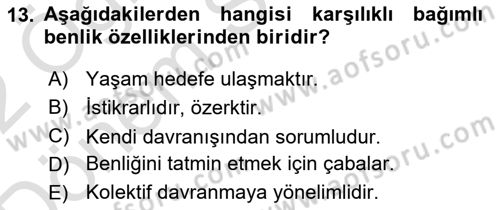 Sosyal Psikoloji 2 Dersi 2021 - 2022 Yılı (Final) Dönem Sonu Sınav Soruları 13. Soru