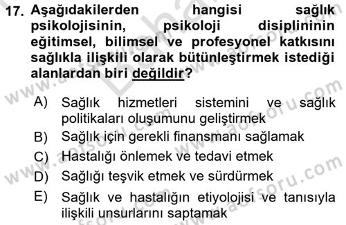 Sosyal Psikoloji 2 Dersi 2021 - 2022 Yılı (Final) Dönem Sonu Sınav Soruları 17. Soru