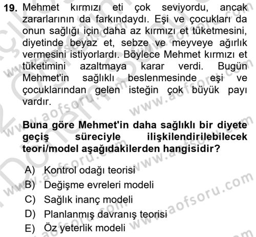 Sosyal Psikoloji 2 Dersi 2021 - 2022 Yılı (Final) Dönem Sonu Sınav Soruları 19. Soru