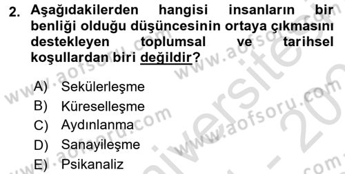 Sosyal Psikoloji 2 Dersi 2021 - 2022 Yılı (Final) Dönem Sonu Sınav Soruları 2. Soru
