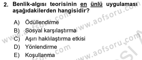 Sosyal Psikoloji 2 Dersi 2021 - 2022 Yılı Yaz Okulu Sınav Soruları 2. Soru