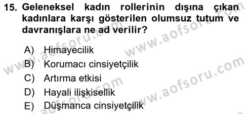 Sosyal Psikoloji 2 Dersi 2022 - 2023 Yılı Yaz Okulu Sınavı 15. Soru