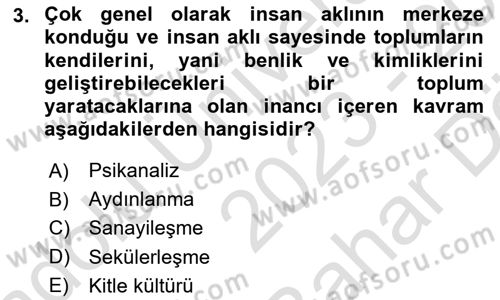 Sosyal Psikoloji 2 Dersi 2023 - 2024 Yılı (Vize) Ara Sınav Soruları 3. Soru