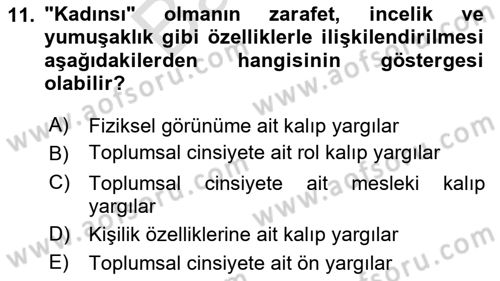 Sosyal Psikoloji 2 Dersi 2023 - 2024 Yılı (Final) Dönem Sonu Sınav Soruları 11. Soru