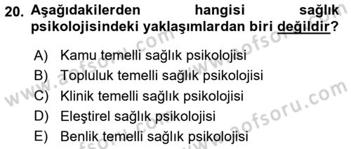 Sosyal Psikoloji 2 Dersi 2023 - 2024 Yılı (Final) Dönem Sonu Sınav Soruları 20. Soru