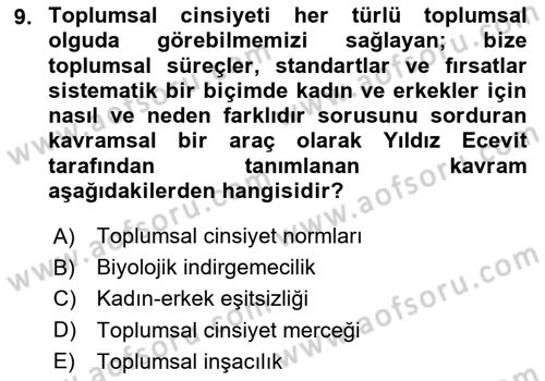 Sosyal Psikoloji 2 Dersi 2023 - 2024 Yılı (Final) Dönem Sonu Sınav Soruları 9. Soru