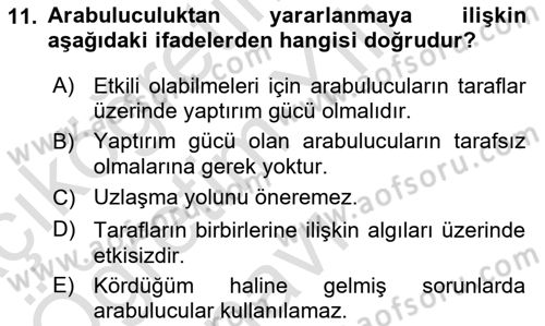 Sosyal Psikoloji 2 Dersi 2023 - 2024 Yılı Yaz Okulu Sınav Soruları 11. Soru