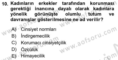Sosyal Psikoloji 2 Dersi 2024 - 2025 Yılı (Final) Dönem Sonu Sınav Soruları 10. Soru