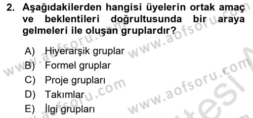 Sosyal Psikoloji 2 Dersi 2024 - 2025 Yılı (Final) Dönem Sonu Sınav Soruları 2. Soru
