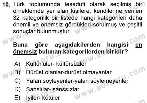 Sosyal Psikoloji 2 Dersi 2024 - 2025 Yılı Yaz Okulu Sınav Soruları 10. Soru