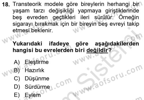 Sosyal Psikoloji 2 Dersi 2024 - 2025 Yılı Yaz Okulu Sınav Soruları 18. Soru