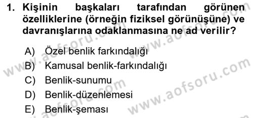 Sosyal Psikoloji 2 Dersi 2025 - 2026 Yılı Yaz Okulu Sınav Soruları 1. Soru