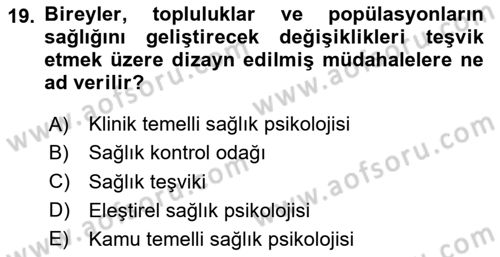 Sosyal Psikoloji 2 Dersi 2025 - 2026 Yılı Yaz Okulu Sınav Soruları 19. Soru