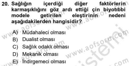 Sosyal Psikoloji 2 Dersi 2025 - 2026 Yılı Yaz Okulu Sınav Soruları 20. Soru