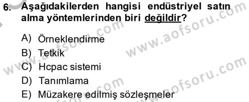 Pazarlama Yönetimi Dersi 2014 - 2015 Yılı (Final) Dönem Sonu Sınav Soruları 6. Soru