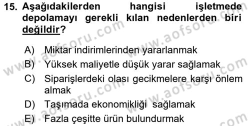 Pazarlama Yönetimi Dersi 2017 - 2018 Yılı (Final) Dönem Sonu Sınav Soruları 15. Soru