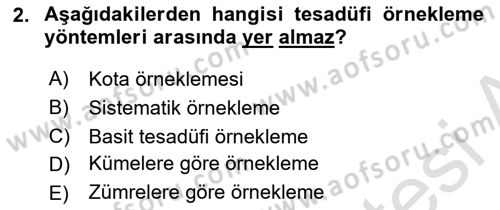 Pazarlama Yönetimi Dersi 2018 - 2019 Yılı 3 Ders Sınavı 2. Soru